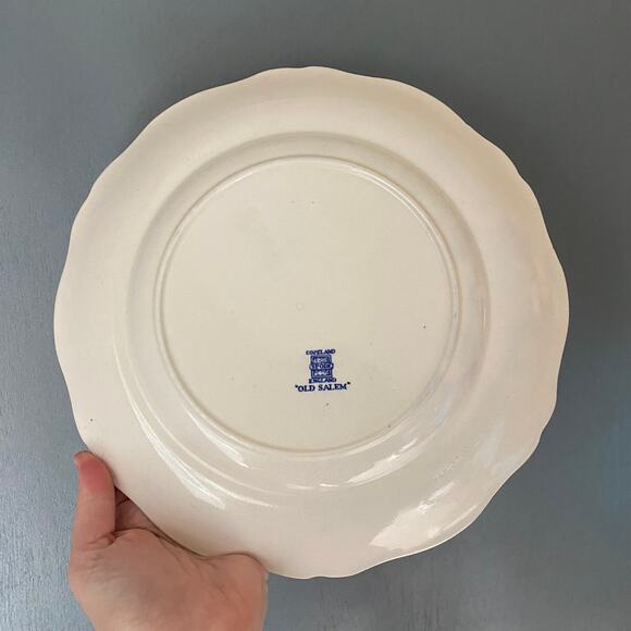 Vintage COPELAND SPODE Old Salem Dinner Plate Scalloped Edge Decorative China - Picture 6 of 8
